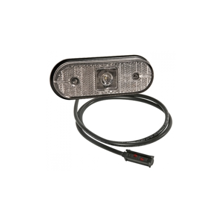 Feu de position AV Unipoint blanc à LED + catadioptre à plaquer et câble 1.5m P&R