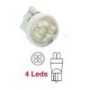 Lampes 4 leds type témoin wedge base - W2,1x9,5D (x10)