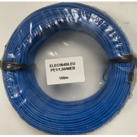 Câble BLEU monoconducteur 1.5mm2 (bobine de 100m)