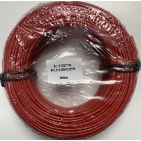 Câble ROUGE monoconducteur ROUGE 2.5mm2 (bobine de 100m)