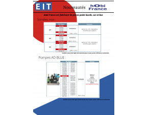 EIT distribue la marque HOBI (sonde nox - pompe AD BLUE)